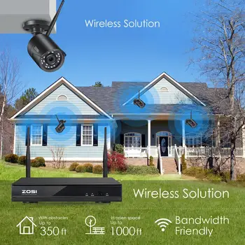 ZOSI 1080P H. 265 8 Kanalo Bevielis WiFi TL CCTV su wifi ir SPINDULIŲ Filtras Nightvision Saugumo kamerų Sistema, P2P NVR HDD Kit