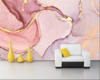 Individualizuotos fono paveikslėlį marmuro modelio rožinės spalvos, mėlyname fone freskos namų puošybai gyvenimo kambario, miegamasis fono sienos 3d tapetai