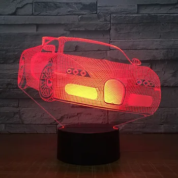Vietoje grynųjų Pinigų Automobilio Led Žibintai, Spalvinga Automatinė Gradientas 3d Naktį Šviesos Mielas 7 spalvų keitimas 3D Lempa Usb Led Šviesos Armatūra
