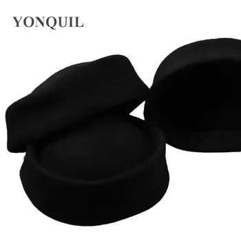 Juodos spalvos Vilnos Fascinator Hat-20 CM Nuotaka Moterų Vestuvių Vinjetė Bazės 