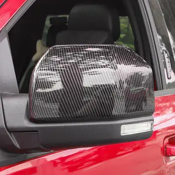 2vnt Auto Automobilio Galinio vaizdo Šoniniai Veidrodėliai Padengti Apdaila Už Ford F150-2019 Raptor ABS Anglies Pluošto Stiliaus
