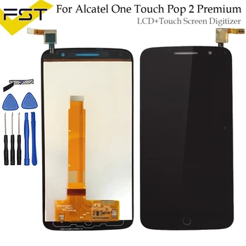 Už Alcatel One Touch Pop 2 Premium 7044 OT7044 7044X 7044Y 7044K 7044A LCD Ekranas+Touch Ekranas skaitmeninis keitiklis Asamblėja