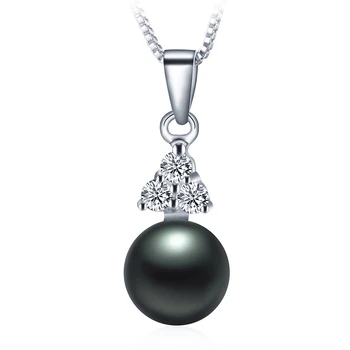 Fine Jewelry Moterų 2020 M. Mados Natūralių Gėlavandenių Perlų Vėrinį Mados 925 Sterlingas Sidabro Pakabukas-Geriausia Dovana Su būda 8-9mm