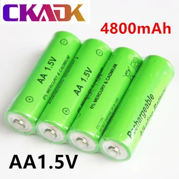4-50PCS Naujas AA Baterija 4800mah 1,5 V Šarminės AA įkraunamos baterijos Nuotolinio Valdymo Žaislas šviesos Batery