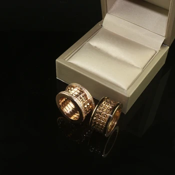 S925 sterlingas sidabro žiedas keramikos Kokteilis pavarų formos deimantų puikus skanėstas gold fashion jewelry žiedus pora moterys vyrai
