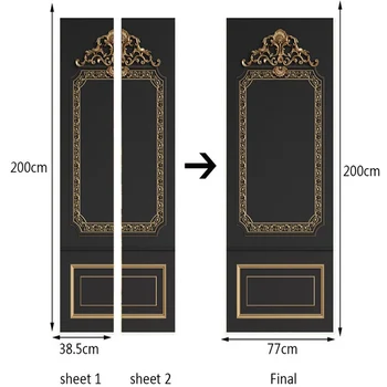 PVC Tapetai, 3D Stereo Europos Stiliaus Reljefinis Aukso Modelis Fono Sienos Lipdukas Gyvenimo Kambario, Miegamasis Vandeniui Durų Lipdukas