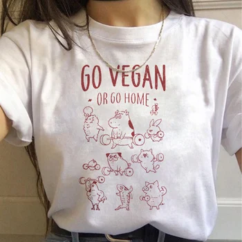 BONJEAN Veganų Juokingas Animacinių filmų Marškinėliai Moterims korėjos Stilius, Grafinis T-shirt Mielas Mažas Šviežių Marškinėlius Mergina Harajuku Ullzang Viršuje Tees