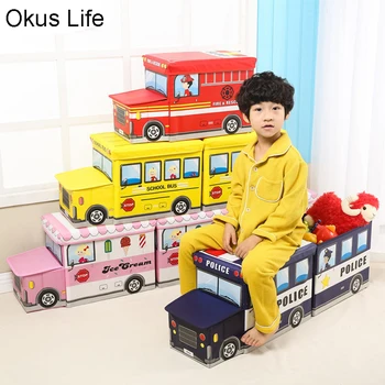 Įdomus Sulankstomas Traukinių, Autobusų Žaislų Saugojimo Krepšys Organizatorius Vaikams Drabužių Įvairenybės talpinimo Cartoon Automobilių Žaislas Vaikams Laikymo Dėžės