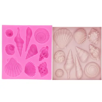 M0089 Sea Shell Ir Myli Formos minkštas pyragas silikoninės formos Virtuvės,Valgomojo & Baras priedai, apdailos įrankiai