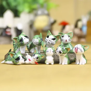 9Pcs Mielas Chi ' s Sweet Home Terariumai Figūrėlės Cute Kačių Apdailos Pasakų Sodas Miniatiūrinės Figūrėlės Namų Puošybai