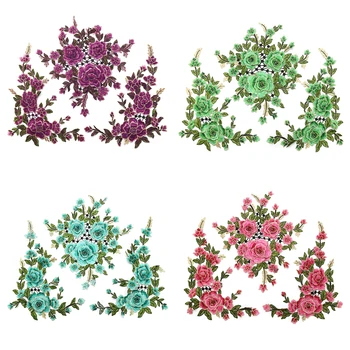 3Pcs/Set 3D Rožių Gėlių Siuvinėjimas Pleistrai Lipdukas Drabužių Parches Para La Ropa Aplikacijos Siuvinėjimo Lopai Cheongsam