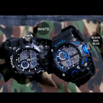 SMAEL Laikrodžiai Mens Led Skaitmeninio Laikrodžio Vyrų Sporto Karinės Armijos Laikrodžius Vyrų Analoginis S Smūgiams Laikrodis Vyrams Reloj Hombre