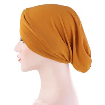 2020 Kaktos Kryžiaus Musulmonų Turbaną Variklio Dangčio Gryna Spalva Ruožas Medvilnės Vidinį Hijabs Nešioti Moterų Galvos Skara Pagal Hijab Kepurės