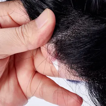 ODOS Vyrai Toupee Plonos Odos PU 0.06 cm-0.08 cm Indijos Žmogaus Remy Plaukų Perukas Aukštos Kokybės vyriški Hairpiece Plaukų Natūralių Spalvų Sistema