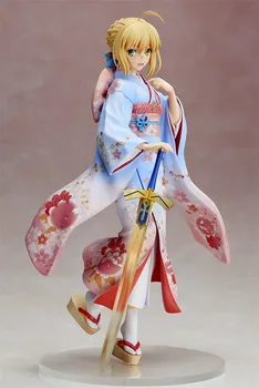 25cm Fate stay night saber kimono veiksmų skaičius, PVC žaislų kolekcija anime ir animacinių filmų modelis žaislai, kolekcines