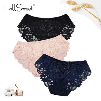 FallSweet Seksualus Didelių Dydžio Kelnės Ultra-plonas moteriškos Kelnaitės, Baltos spalvos Nėrinių Panty 4xl