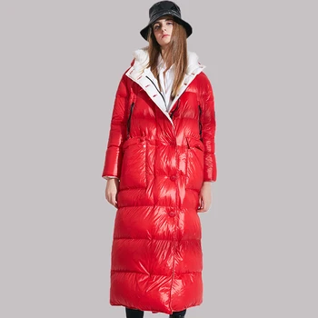2020 Nauji Aukštos Kokybės Žiemos Striukė Moterims Storio Parko Plius Dydžio Ilgas Bio pūkas Gobtuvu Žiemos paltai Europos stiliaus Šiltas Outwear