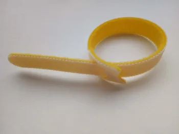 90pcs 200*12mm yellow Magic Daugkartinio naudojimo Nailono Kabelinių Ryšių su Žiedu Skylių atgal kabeliui nailono diržas wrap juosta kablio kilpa