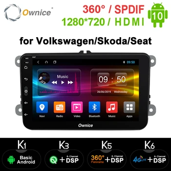 Ownice Android 10.0 Car DVD GPS radijas stereo grotuvo Volkswagen VW golf 6 touran passat sharan Touran polo tiguan seat leon