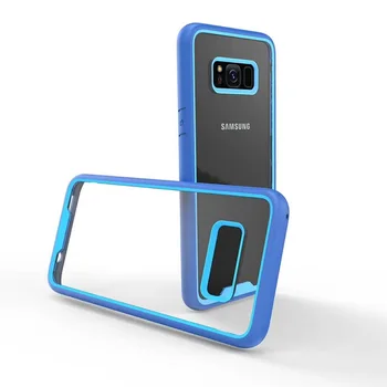 Hibridinis Stilingas Serijos Anti-knock Skaidrus Akrilo Sunku Atgal Spalvinga Bamperis Telefono dėklas Samsung S8 S8plus