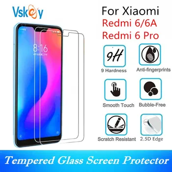 VSKEY 10VNT 2.5 D Grūdintas Stiklas Xiaomi Redmi 6 Pro Screen Protector Redmi 6A Anti-Scratch Apsauginės Plėvelės