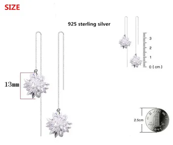 925 sterlingas sidabro mados blizga ledo gėlių kristalų ponios lašas auskarai papuošalai Kovos su alergija Kalėdų dovana moters moterims