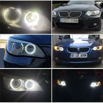 2vnt 120W Automobilio LED Angel Eyes šviesos Žibintų CANbus Lempa balta rūko žibintai H8 priekiniai Žibintai 