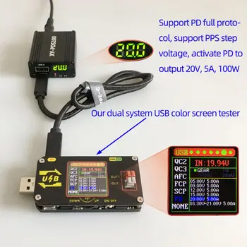 XY-PDS100 QC4.0 QC3.0 Tipas-C 100W Žingsnis Žemyn Mobiliuoju Telefonu Greitai Kroviklio Modulis Hua-wei SCP/FCP App-le