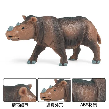 Sumatran Rhino Gyvūnų Skaičius Kolekcines, Žaislai Laukinių Gyvūnų Pažinimo Veiksmų Skaičiai Vaikai Plastikiniai Modelis Žaislai
