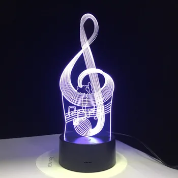 3D LED Nakties Šviesos Muzika Dėmesį, su 7 Spalvų Šviesos Namų Puošybai Lempos Nuostabi Vizualizacijos Optinė Iliuzija Nuostabus Dovanos