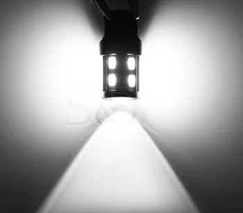 2vnt T20 7443 LED Lemputė 12 SMD 5730 W21/5W 5W Automobilio Lemputė, Atbulinės Šviesos, Stabdžių Posūkio Signalo Žibintai šaltinis stovėjimo automatinis Baltos spalvos