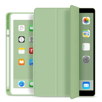 Cover Už New iPad 9.7 colių 2017 2018 Atveju Su Pieštukas Turėtojas , ZVRUA Slim Tri-fold PU Odos Smart Cover 