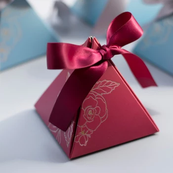 RMTPT 50pcs/daug Trikampės Piramidės saldainių dėžutė partija pasisako ir dovanos, dovanų dėžutėje vestuvių dovanos svečiams vestuvių dekoravimas
