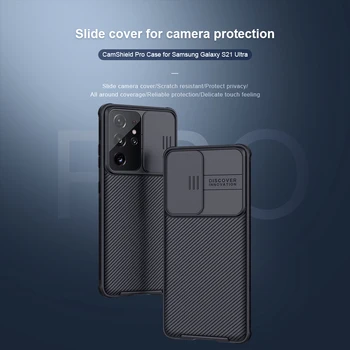 NILLKIN Samsung Galaxy S21 Ultra 5G atveju Skaidrių CamShield Galinį dangtelį atvejais, vaizdo Kameros Apsaugos Atveju 
