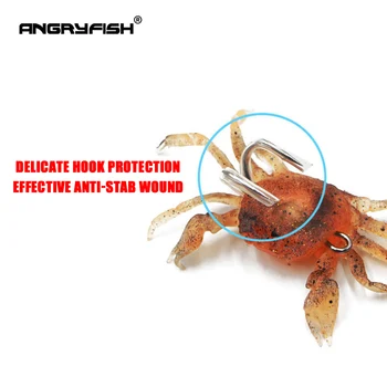 Angryfish 34.5 g Krabų Suvilioti Nuskendo Jig Švino Žvejybos Masalas 113mm Silikono Minkštas Žvejybos Gumos, Plastiko Dirbtinius Su Dvigubu Kabliu