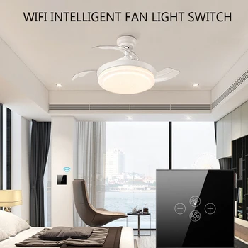 2021 Naujas Smart Wifi Ventiliatorius Šviesos Jungiklis ES/JAV Ventiliatorius Lempos Jungiklis Tuya Nuotolinio Įvairių Greičio Kontrolės Dirbti Su Alexa 
