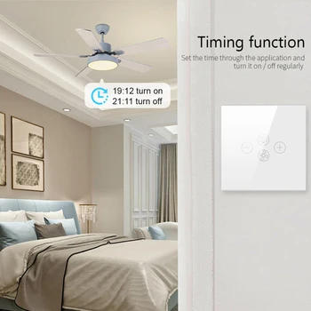 2021 Naujas Smart Wifi Ventiliatorius Šviesos Jungiklis ES/JAV Ventiliatorius Lempos Jungiklis Tuya Nuotolinio Įvairių Greičio Kontrolės Dirbti Su Alexa 