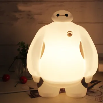 Naujas Šiltai Balta LED Stalo Lempa Kūrybos Herojus 6 Baymax Mielas Animacinių filmų Nakties Šviesos Vaikų Žaislai, Dovanos, Namų Puošybai Miegamojo Lempa