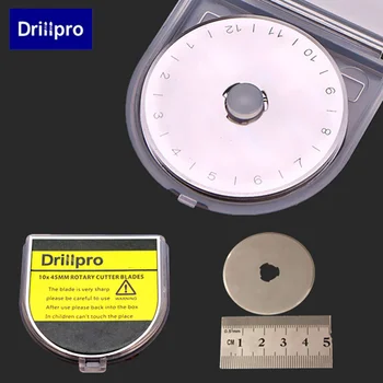 Drillpro 10vnt 45mm Rotacinė Pjovimo Peiliukai Tinka Olfa Supjaustyti audinys Audinys Popierius Siuvimo Įrankiai