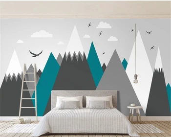 Beibehang Užsakymą Šiaurės minimalistinio butas kraštovaizdžio iliustracijos vaikų kambario foną papel de parede 3d tapetai