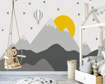 Beibehang Užsakymą Šiaurės minimalistinio butas kraštovaizdžio iliustracijos vaikų kambario foną papel de parede 3d tapetai