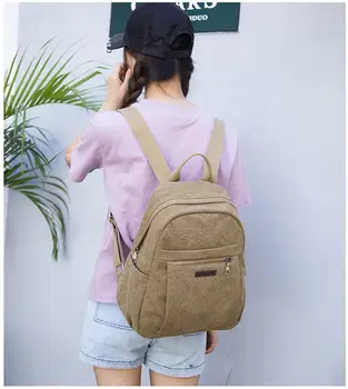 Chuwanglin derliaus moterų kuprinė atsitiktinis drobės kuprinės mados preppy stiliaus mokyklos krepšiai paprasta kelionės nešiojamojo kompiuterio krepšys S6026