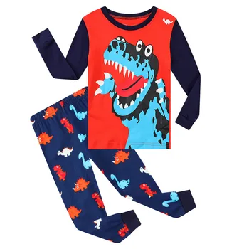 1-7Years Vaikai, Kūdikis, Berniukas Mergaičių Animacinių Dinozaurų Pižama Viršūnes Sleepwear Kelnes Nustatyti Komplektus berniuko drabužiai, 2-piece namų paslauga M5