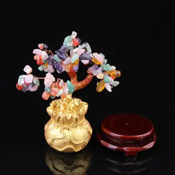 Crystal Pasisekė Medžio Dekoro Pinigų Medžio Ornamentais Bonsai Stilių Gausybę Sėkmės Feng Shui Puošmena Namų Dekoravimo Bazės