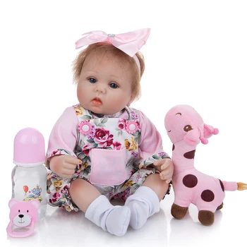 Tikroviška 17 Colių Žaislas Reborn Baby Doll 42 cm Audinio Organas, Kūdikis Reborn Adora Lėlės Apkabinti Žirafa Menina Žaislas Vaikams Gimtadienio Dovanos