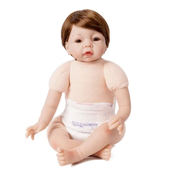 55cm Reborn Baby Doll Mergina Dovana Naujagimio Žaislas Silikono Vinilo Medvilnės Kūno Tamsiai Rožinė Apranga