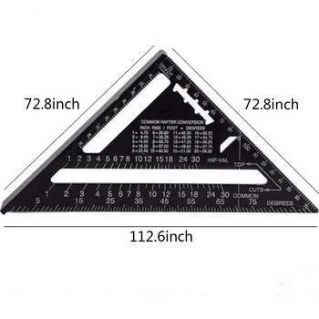 Matavimo Įrankiai, 7 colių Trikampis Valdovas Kampas Matlankis Mitra Greičio Kvadrato Matavimo Liniuotė Pastato Kadravimo Medienos apdirbimo Įrankius