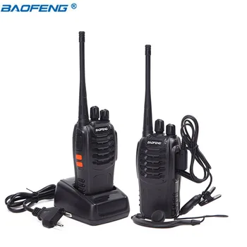 10VNT Baofeng BF-888S Kumpis Radijo 16Ch UHF 400-470NHZ Nešiojamą Du būdu Radijo bf888s walkie talkie, CB Radijas su 10 Ausinės