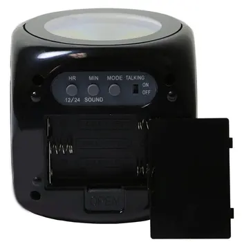 1pcs LCD Balsu Kalbėti Juoda Balta Žadintuvas Multi-funkcija Plastiko Skaitmeninis LED Projekcija Temperatūra Patvarus Laikrodis, Žadintuvas