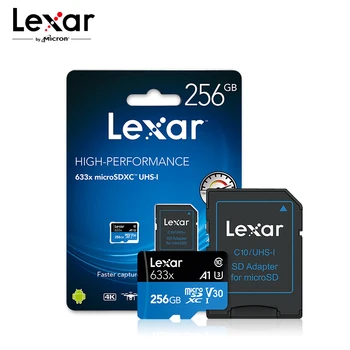 Lexar 633x micro sd kortelė 32GB 64GB 128GB 256 GB SDXC/SDHC Flash Atminties Kortelė 512GBTF Kortelę Gopro/DJI/Nintendo/išmaniojo telefono jungiklis